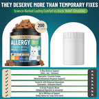 200 Natural Cat Allergy Relief Chews, Cat Itchy Skin Allergy Relief & Immune Support Chews for Seasonal Allergies Cats, Itch Relief for Cats Paws, Eyes, Ears, Stop Licking & Scratching, Chicken Flavor