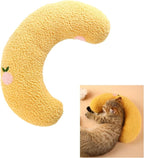 Cat Pillows for Indoor Cats, Soft Fluffy Dog Calming Pillow, Little Dog Pillows, U Shaped Half Donut Cuddler with Cute Embroidery, Washable Neck Protector Pillows for Small Dogs and Cats (yellow)