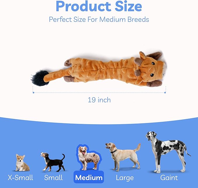 SHARLOVY Dog Squeaky Toys Pack, Bubble Plush Puppy Teething Pet Toys, Crinkle No Stuffing Animals Dog Toy, Doggies Chew for Large Small Medium Breeds