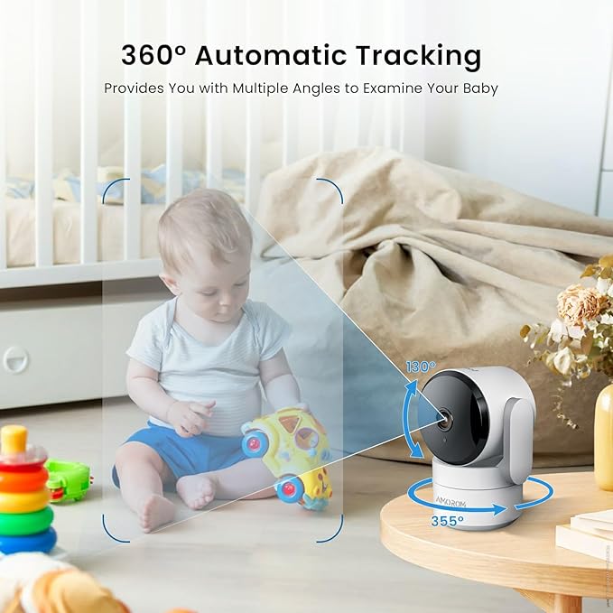 2 Pack 2K Indoor Security Camera Wireless, 360° Pan-Tilt Wi-Fi Pet/Baby Monitor with AI Motion Detection, Night Vision, Phone App, Cloud & SD Storage (5G/2.4G Hz)