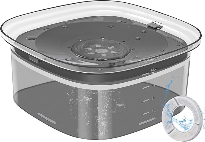 UPSKY 4L Dog Water Bowl 135oz No Spill Dog Bowl Extra Large Capacity Slow Drinking Water Feeder, Splash Proof Pet Water Dispenser Vehicle Carried Travel Water Floating Bowl for Dogs, Cats