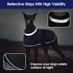 Dog Winter Coat Warm Padded Puppy Jacket Windproof Water Resistant Clothes for Small Medium Large Pets Christmas Sweater Outfit Vest(DarkBlue, 3XL)