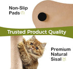 Mewoo Cat Scratching Post with Bed, Cat Tower with Cat Scratcher Post, Small Cat Tree for Indoor Cats, Sisal Cat Scratcher with Removable Cat Perch, Cat Ball Track and Kittens Toys (Green, Medium)