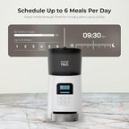 Automatic Cat Feeder, 6L Dry Dog Food Dispenser with LCD Display, Twist-Lock Storage with Freshness Preservation, Anti-Jam Feeding, 10s Voice Meal Call, Upto 15 Daily Meals, Battery Backup White