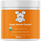 Happy Immunity USDA Certified Organic Mushroom Complex for Dogs, Organic Cordyceps Shiitake Reishi, Vegan Mushroom Blend Powder Canine Supplement, Advanced Mushroom Mix, Non-GMO, 3.5 oz