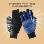 Pet Hair Remover Glove - Gentle Pet Grooming Glove Brush - Deshedding Glove - Massage Mitt with Enhanced Five Finger Design - Perfect for Dogs & Cats with Long & Short Fur - 1 Pack (Right-Hand), Blue
