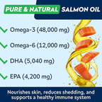 STRELLALAB Omega 3 for Dogs - (360Ct) Fish Oil Treats - Allergy & Itch Relief Skin & Coat Supplement - Dry Itchy Skin, Anti Shedding & Hot Spots Treatment - Pet Salmon Oil Chews - Chicken Flavor