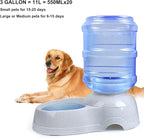 Pet Water Dispenser Station - 3 Gallon/11L Replenish Pet Waterer for Large Dog Cat Animal Automatic Gravity Water Drinking Fountain Bottle Bowl Dish Stand