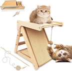 Cat Scratching Pads Sisal Pad Kitten Scratchers Ramp Kitty Scratcher Sisal Cat Scratcher Solid Wood Cats Scratching Board Platform Style (with Wooden Cat Teaser)