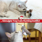 PETGEEK Gigwi Simulated Chirping Bird Cat Toy, Fake Toys for Indoor Cats, Cat Feather Toy with Hanging Loop for Bored Indoor Adult Cats Kittens Interactive Play (Bird-Cricket, Chirping)