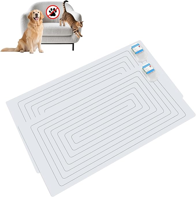 PAPARELA Scat Shock Mat for Dogs and Cats Indoor, Pet Shock Mats for Training Pets, Electric Repellent Mat Keeps Dogs and Cats Off Counter, Couch and Sofa, 3 Training Modes (30"x 16" Two Pieces)