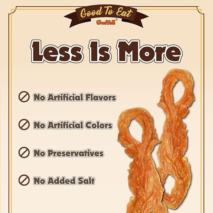 Gootoe Turkey Tendon Dog Treats, Rope (L) 3.53 oz, USA-Sourced Turkey Tendon, Natural Snack, Premium Puppy Chews, Hypoallergenic, Reseal Value Bags, Size for Large Dogs