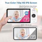 VTech VM919HD (Upgraded) Video Monitor with 7'' 720p Screen,360 Panoramic Viewing, 110 Wide-Angle View,Night Vision, Up to 1000ft Range, Secured Transmission No WiFi