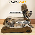2 in 1 Cat Scratcher Lounge, Premium Cat Scratching Board, Cat Scratcher Set, Scratch-Resistant Cat Scratching Post Large (27.5L X 9H in.) and Small (24.5L X 6H in.), Corrugated Cardboard