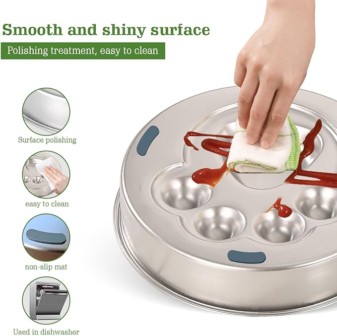 Stainless Steel Slow Feeder Dog Bowls – Non-Slip Metal Dog Bowl for Large & Medium Breeds, Puppy Puzzle Feeder – 2 Cup Capacity for Small to Big Pets – Durable Slow Feed Dog & Cat Food Dish