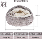 Cat Beds & Dog Bed with Cover Cave, Dog Beds for Small Dogs, Round Soft Plush Donut Calming Pet Bed for Indoor Cats or Small Dog, Washable Puppy Bed with Non-Slip Bottom-20inch