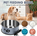 Hanging Dog Bowls for Kennel, ShineMe Stainless Steel Attachable Dog Bowls for Crates Hanging 2 Pack Food and Water Bowl No Spill for Medium and Small Sized Dogs (6.2x2.6” & 5.5x2.4”)