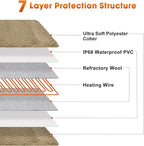 GASUR Heated Dog Bed, Waterproof Electric Dog Cat Heating Pad with Timer, Temperature Adjustable Heated Cat Bed for Winter, Auto Power-Off, Anti-bite Heating Pad for Dogs Cats-35''x24'', Large