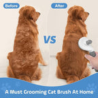 Cat Brush for Shedding,Self Cleaning Dog Brush for Shedding,Skin Friendly Cat Brushes for Indoor Cats Grooming Massage,Dog Slicker Brush for Cats Loose Fur Long&Short Hair Removal Grey