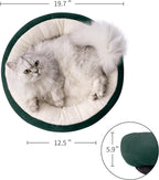 Love's cabin Round Donut Cat and Dog Cushion Bed, 20in Pet Bed for Cats or Small Dogs, Anti-Slip & Water-Resistant Bottom, Super Soft Durable Fabric Pet Beds, Washable Luxury Cat & Dog Bed Green