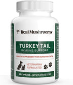 Real Mushrooms Turkey Tail Capsules for Pets –Cat Probiotics & Dog Vitamins – Organic Mushroom Supplement for Dogs & Cats – Supports Daily Balance & Well-Being Non-GMO, 90 ct