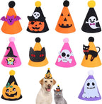 10 Pcs Halloween Dogs Hats Cute Ghost Halloween Cats Party Pet Pumpkin Set Puppies Kittens Grooming Accessories Costumes.