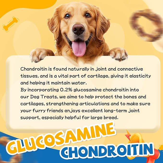 gazeupon Dog Treats, Chicken Wrapped Meat Ring,Made with Real Chicken and Beef Meat, Healthy Dog Chews, Rawhide Free,w/Glucosamine Chondroitin
