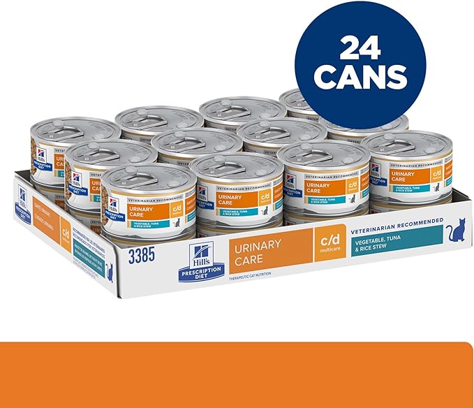 Hill's Prescription Diet c/d Multicare Urinary Care Tuna & Vegetable Stew Wet Cat Food, Veterinary Diet, 2.9 oz. Cans, 24-Pack