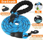 No Pull Dog Harness, Collar & Leash Set | Includes Dog Seat Belt, Collapsible Bowls & Poop Bag Dispenser. Ideal for Training, Walking, Hiking. Fits Small to Large Dogs(Blue-L)