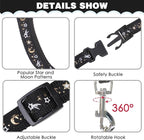 PAWCHIE Cat Harness with Leash and Collar Set - Escape Proof Adjustable Glow in The Dark Cat Harness for Kitty Outdoor Walking