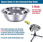 2 Pack, L Size Bowls, Matches Vexong L Size Elevated Dog Bowl Stand, for Dogs Between 60 and 100 lb, Stainless Steel Dog Bowl, Capacity 0.8 Gal / 12.5 Cup / 106 Oz / 3 Liter, Rustproof, Durable,