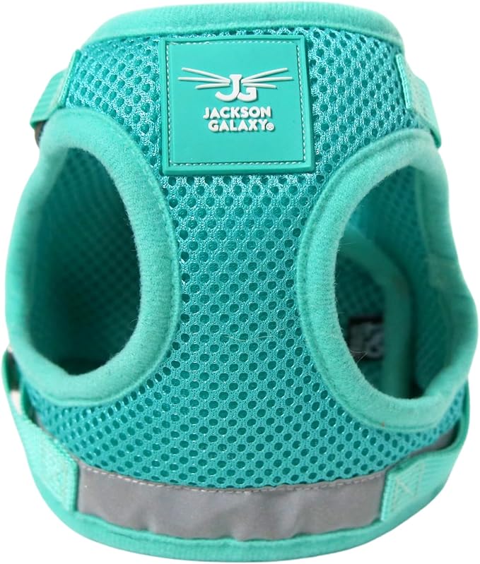 Travel Cat x Jackson Galaxy Harness and Leash Set - Adjustable Fit Mesh Cat Harness with Nylon Leash - Comfort, Escape Proof Harness for Cats, Kitten for Outdoor Walking, Hiking (Medium)