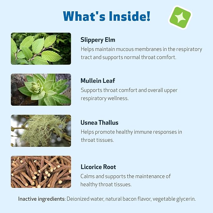 Pet Wellbeing Throat Gold for Cats - Cat Respiratory Support, Occasional Cough & Hoarseness with Mullein & Slippery Elm - NASC Certified & Vet-Formulated - 2 oz Liquid Formula