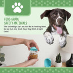 Leak Proof Portable Dog Water Bottle with Bowl – Travel Pet Water Dispenser for Walking & Hiking – Food Grade Plastic – Choose from 3 Colors (Green, 500 ml)