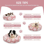 Donut Dog Beds for Medium Dogs, Calming Round Cat Beds for Indoor Cats, Cute 3D Textured Flower Pet Bed with Removable Washable Cover and Anti-Slip Bottom（Pink，30"）