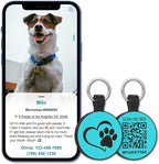 MYLUCKYTAG Silent Silicone QR Code Pet ID Tags - Online Profile - Scan QR for Instant Location Alert Email