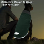 cyeollo 2 Pack Fleece Dog Sweater Stretchy Sweatshirt for Dogs Vest Lightweight Jacket with Reflective Stripe Pullover Dog Clothes XL Green & Grey