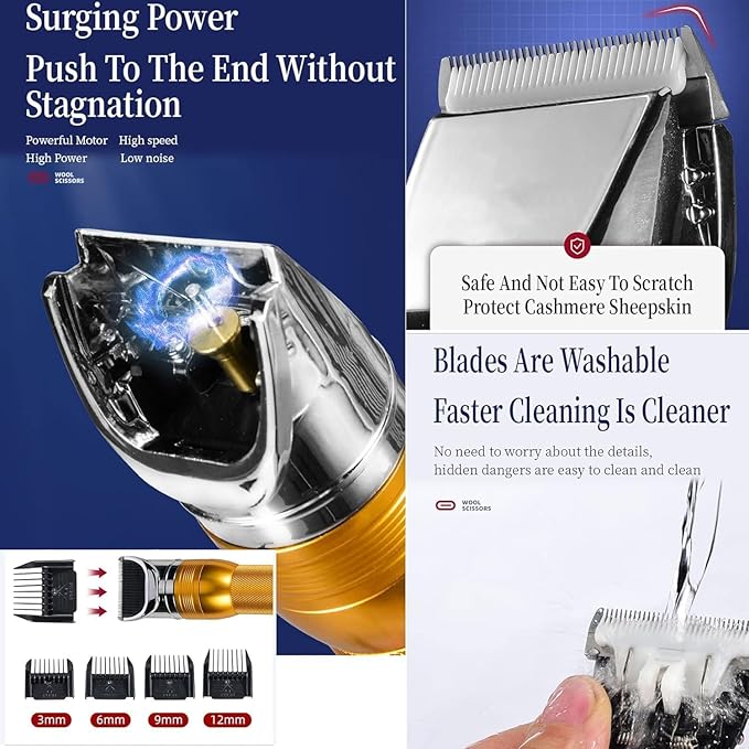 Electric Professional Dog Grooming Clippers, Powerful Sheep Shears Pet Grooming Clippers for Heavy Duty Hair,Horses Cat Farm Livestock Fur Carpet Trimmers Shaver for Thick Coats