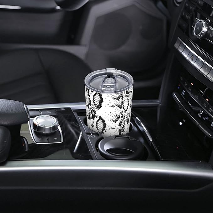 Dujiea 20oz Tumbler With Lid And Straw, Snakeskin Vacuum Insulated Iced Coffee Mug Reusable Travel Cup Stainless Steel Water Bottle