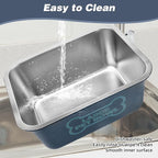 3 Gallons Large Dog Water Bowl, Stainless Steel Metal Dog Bowls, Large Capacity Pet Food Bowl Water Dish for Indoor and Outdoor Universal for Medium to Giant Dogs Blue