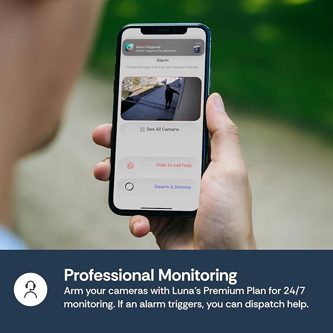 Luna 2K QHD Security Camera Indoor/Outdoor, Wired IP65 2,4GHz WiFi Camera for Home Security, Color Night Vision, Spotlight/Siren, AI Motion Detection, Smart Alerts, App Control (1,White)