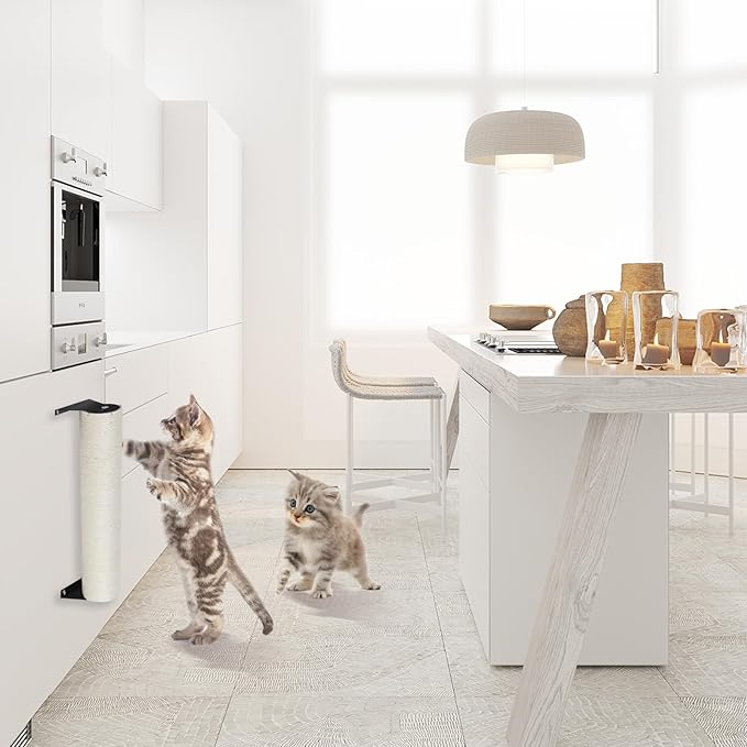 LifeIdeas Cat Scratching Post, 2PCS Cage Wall Mounted Cat Scratching Post 15.7 x 3.1 inches Sisal Rope Cat Scratcher Posts Kitten Wall Shelves Climbing Furniture Cat Furniture Protector