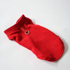 JACKO & CO - Fleece Vest Sweater with Leash Ring - Soft Lightweight Breathable for Puppies Small Medium Dogs, Kitten, Cats, Chihuahua - Warm for Fall/Autumn/Winter (Red, Small 4-6lbs)