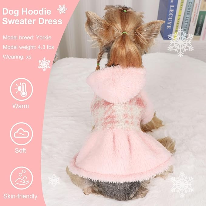Dog Sweater Hoodie Dog Winter Clothes for Small Dogs Boy Girl Pet Hoodies for Dogs Cold Weather Coats Fall Puppy Sweatshirt Chihuahua Yorkie Cat Sweater Costumes