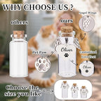 Personalized Pet Fur Keepsake Bottle, Heart Shape Custom Name Engraved Glass Dog Hair Keepsake, Pet Hair Memorial Vials for Dog/Cat Hair & Ashes, Sympathy Gift for Pet