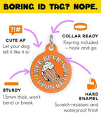 Personalized QR Code Dog Tags - Choose from 25+ Tag Designs - QR Code Links to Your Profile - Unique, Cute, Funny, Sassy Pet ID Tag (Free Beer Upon Return with Mug, Large (1.25 inch))