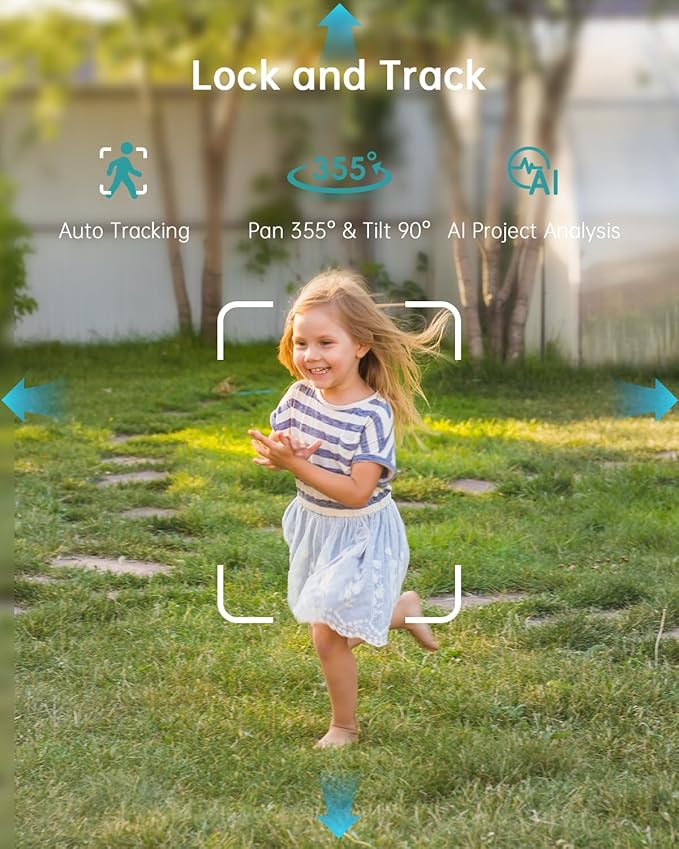 ZUMIMALL 5MP 5G WiFi Security Camera 2-Pack Black, 24/7 Recording, 360° PTZ Auto Tracking, Support SD Storage, Color Night Vision, AI Detection, 2-Way Talk, Compatible with Alexa & Cloud Edge