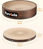 Cat Scratcher, Cardboard Cat Scratchers for Indoor Cats, Large Cat Scratching Board, Round Bowl Cat Scratch Pad Bed (Walnut)
