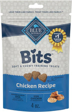 Blue Buffalo Bits Soft Dog Treats for Training, Made With Natural Ingredients & Enhanced with DHA, Chicken Recipe, 4-oz Bag
