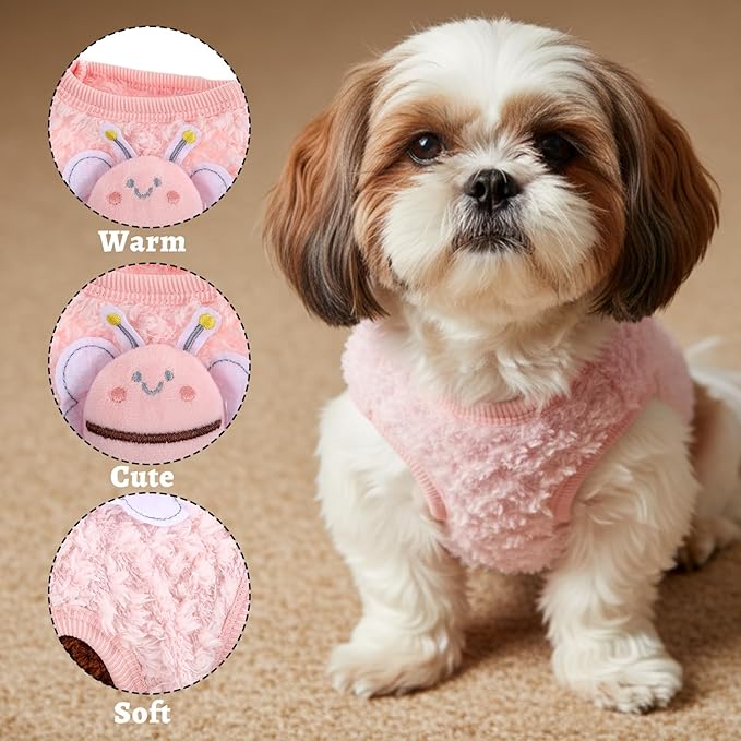 3 Pcs Kitten Clothes, Yorkie, Chihuahua Puppy Clothes, Colorful Teacup Dog Cat Vest with Bee Dolls, Soft Small Dog Sweater, Cute Puppy Jumper for Mini Newborn Dogs,Cat (XX-Small)